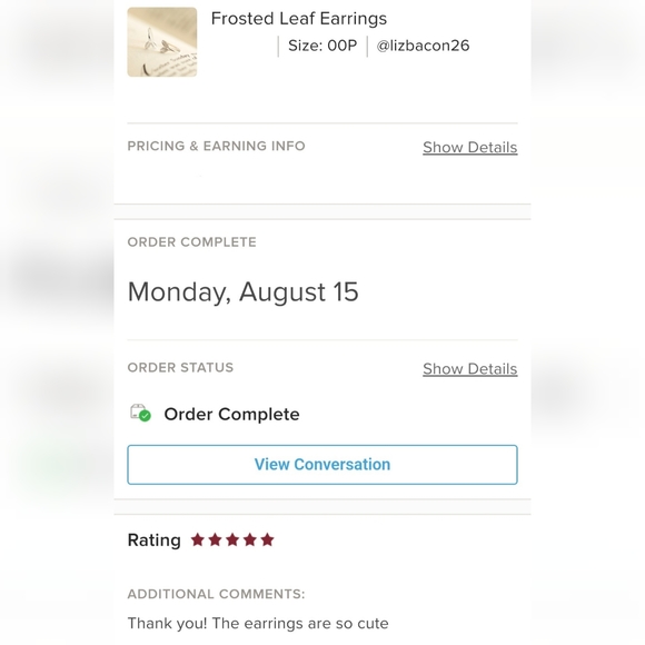 Frosted Leaf Earrings - Only 1 left! - Picture 9 of 11